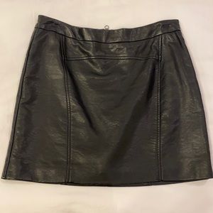 French connection black leather mini skirt